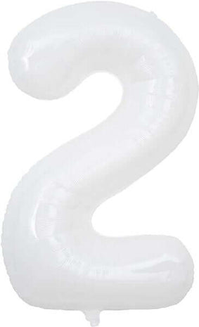 Trico - 34" Number '2' Mylar Balloon - White - SKU:BP2306-2 - UPC:840300802689 - Party Expo