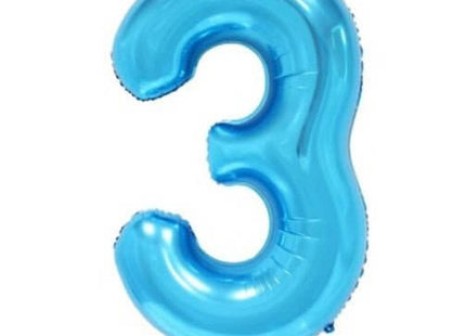 Trico - 34" Number '3' Mylar Balloon - Blue - SKU:BP2303-3 - UPC:810057955099 - Party Expo