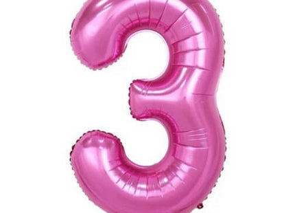 Trico - 34" Number '3' Mylar Balloon - Pink - SKU:BP2304-3 - UPC:810057950339 - Party Expo