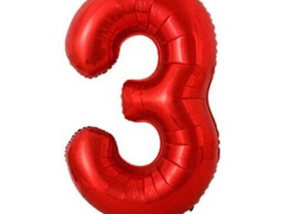 Trico - 34" Number '3' Mylar Balloon - Red - SKU:BP2308-3 - UPC:00810057950636 - Party Expo