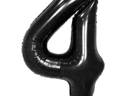 Trico - 34" Number '4' Mylar Balloon - Black - SKU:BP2309-4 - UPC:00810057950742 - Party Expo