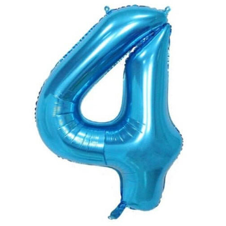 34" #4 Jumbo Number Balloon -Blue - SKU:BP2303-4 - UPC:233838415436 - Party Expo