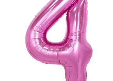 Trico - 34" Number '4' Mylar Balloon - Pink - SKU:BP2304-4 - UPC:00810057950346 - Party Expo