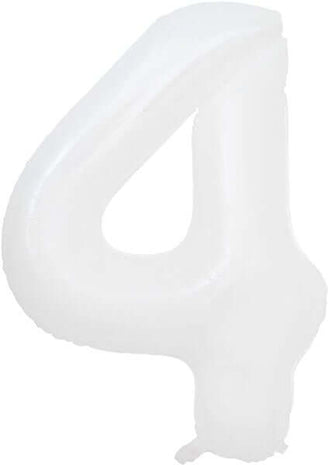 Trico - 34" Number '4' Mylar Balloon - White - SKU:BP2306-4 - UPC:840300802702 - Party Expo