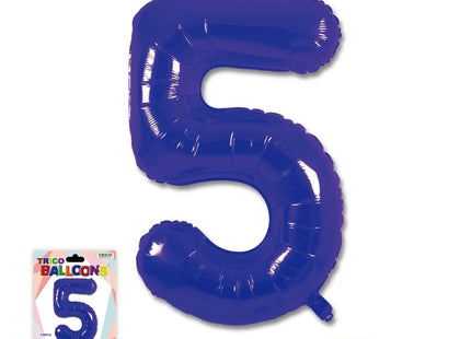 Trico - 34" Number '5' Mylar Balloon - Purple - SKU:BP2305-5 - UPC:840300800500 - Party Expo
