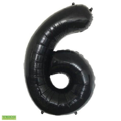 Trico - 34" Number '6' Mylar Balloon - Black - SKU:BP2309-6 - UPC:00810057950766 - Party Expo