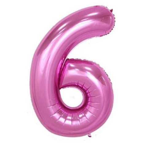 Trico - 34" Number '6' Mylar Balloon - Pink - SKU:BP2304-6 - UPC:00810057950360 - Party Expo