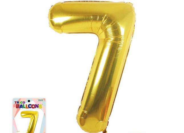 Trico - 34" Number '7' Mylar Balloon - Gold - SKU:BP2301-7 - UPC:00810057950063 - Party Expo