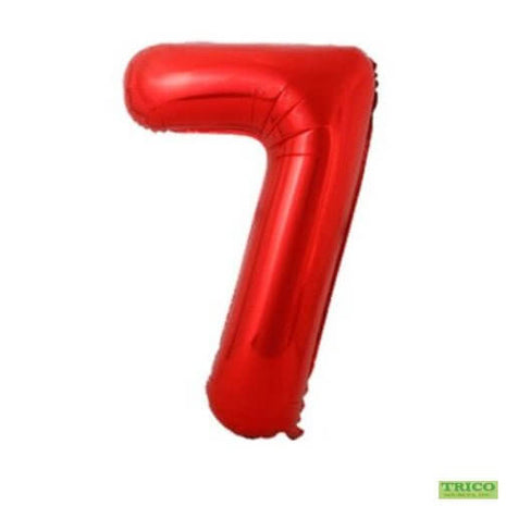 Trico - 34" Number '7' Mylar Balloon - Red - SKU:BP2308-7 - UPC:00810057950674 - Party Expo