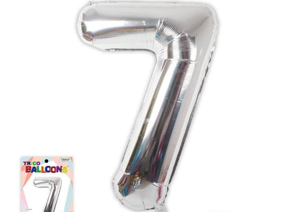 Trico - 34" Number '7' Mylar Balloon - Silver - SKU:BP2302-7 - UPC:810057950179 - Party Expo