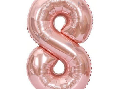Trico - 34" Number '8' Mylar Balloon - Rose Gold - SKU:BP2307-8 - UPC:00810057950483 - Party Expo