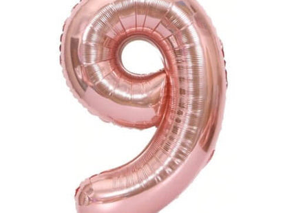 Trico - 34" Number '9' Mylar Balloon - Rose Gold - SKU:BP2307-9 - UPC:00810057950490 - Party Expo