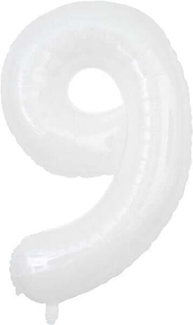 Trico - 34" Number '9' Mylar Balloon - White - SKU:BP2306-9 - UPC:840300802757 - Party Expo