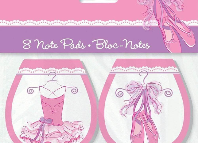 Tutu Ballerina Notepads - Pink - SKU:49491 - UPC:011179494910 - Party Expo