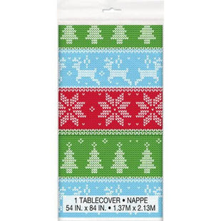 Ugly Sweater - Christmas Plastic Tablecover - SKU:72903 - UPC:011179729036 - Party Expo