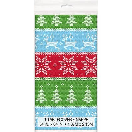 Ugly Sweater - Christmas Plastic Tablecover - SKU:72903 - UPC:011179729036 - Party Expo