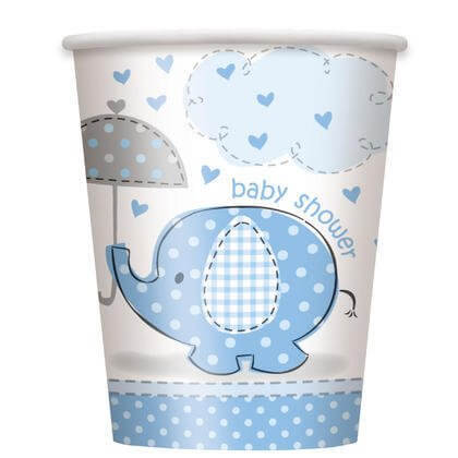Umbrellaphants Blue 9oz Cups - SKU:41696 - UPC:011179416967 - Party Expo