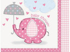 Umbrellaphants Pink Lunch Napkin - SKU:41652 - UPC:011179416523 - Party Expo