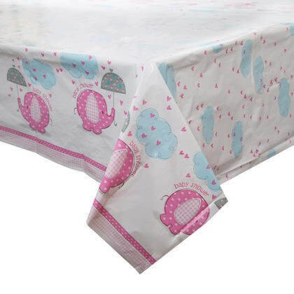 Umbrellaphants Pink Table Cover - SKU:41653 - UPC:011179416530 - Party Expo