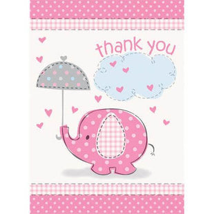 Umbrellaphants Pink Thank You - SKU:41675 - UPC:011179416752 - Party Expo