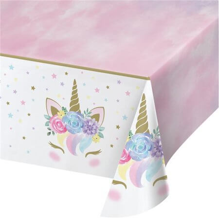Unicorn Baby - Plastic Tablecover 54 x 102 - SKU:343962 - UPC:039938681234 - Party Expo