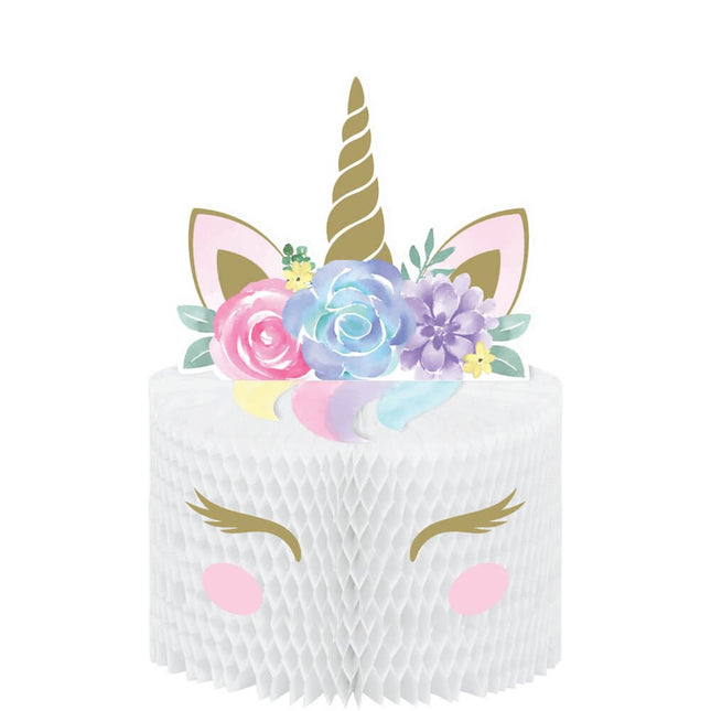 Baby Shower - Unicorn Honeycomb Centerpiece - SKU:344425 - UPC:039938688479 - Party Expo