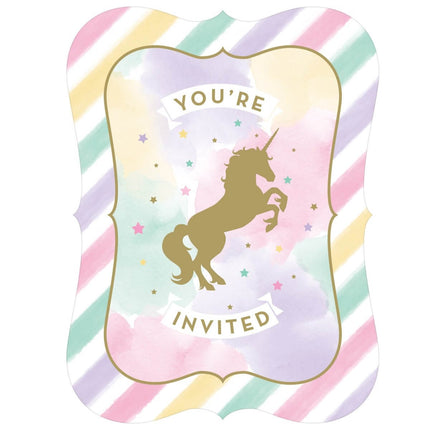 Unicorn Sparkle Invite - SKU:329304 - UPC:039938475055 - Party Expo