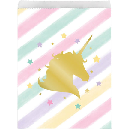 Unicorn Sparkle Paper Foil Stamp Large Treat Bag - SKU:329309 - UPC:039938475109 - Party Expo