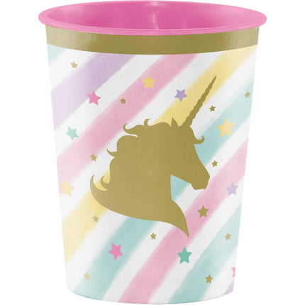 Unicorn Sparkle Plastic 16oz Cup - SKU:329303 - UPC:039938475048 - Party Expo