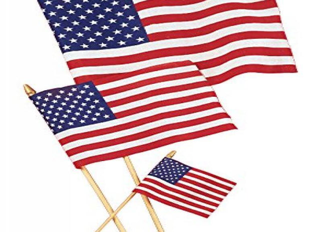USA Cloth Flag - 12" X 18" - SKU:04261B - UPC:039938019570 - Party Expo