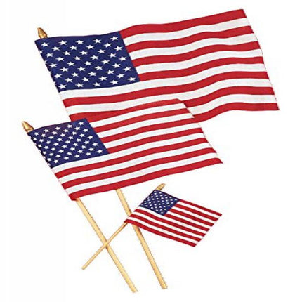USA Cloth Flag - 8" X 12" - SKU:04264B - UPC:039938019600 - Party Expo