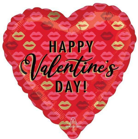 Valentine Kisses Mylar Balloon - SKU:4636802 - UPC:026635463683 - Party Expo