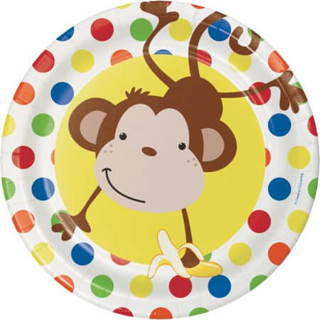Value Fun Monkey 9" Plate - SKU:423439- - UPC:039938210434 - Party Expo