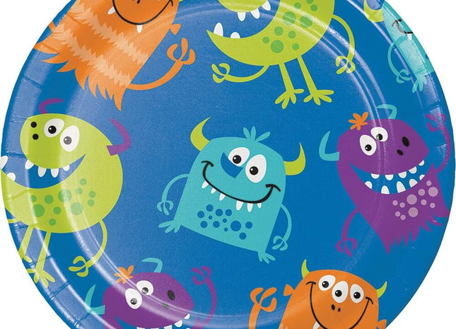 7" Value Fun Monsters Plates (8ct) - SKU:331745- - UPC:039938503079 - Party Expo