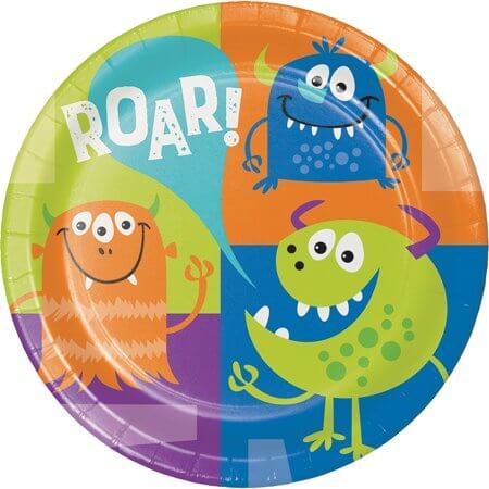 9" Value Fun Monsters Plates - SKU:331744- - UPC:039938503062 - Party Expo