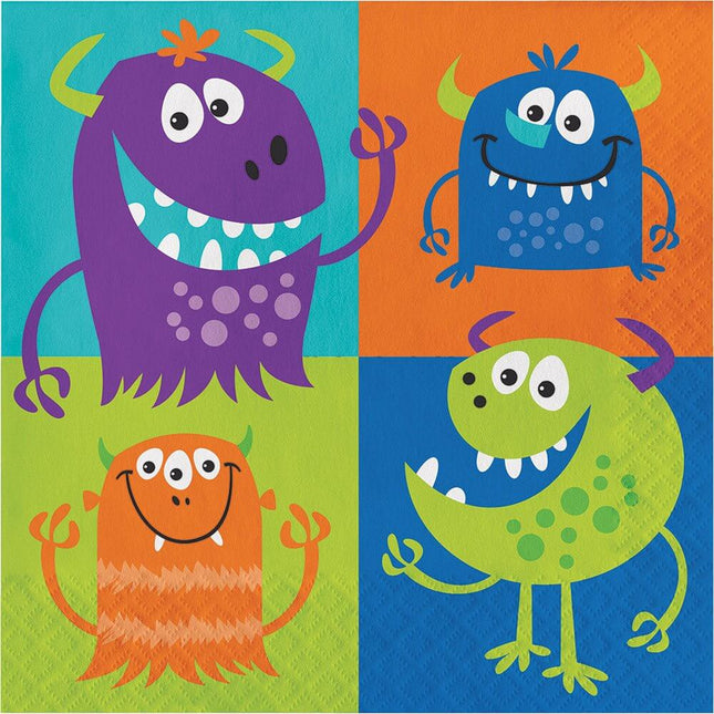 Value Fun Monsters Lunch Napkins - SKU:331746- - UPC:039938503086 - Party Expo