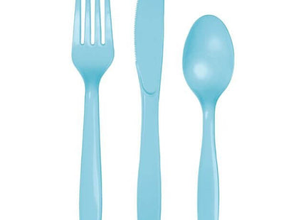 Value Pastel Blue Assorted Cutlery - SKU:317351- - UPC:039938327682 - Party Expo