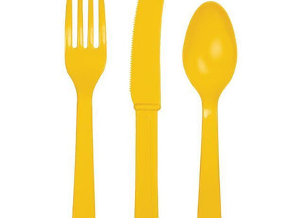 Value School Bus Yellow Assorted Cutlery - SKU:813269- - UPC:039938123598 - Party Expo