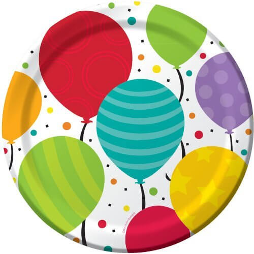 Value Shimmering Balloons 9" Plate - SKU:421902- - UPC:073525988672 - Party Expo