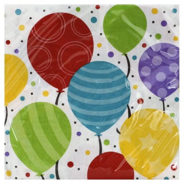 Value Shimmering Balloons Lunch Napkins (16ct) - SKU:661902- - UPC:073525988658 - Party Expo