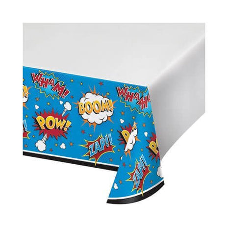 Value Superhero Slogans Table Cover - SKU:324834- - UPC:039938419479 - Party Expo