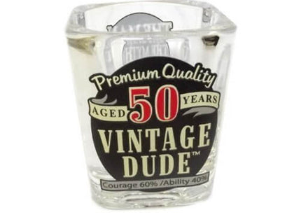 Vintage Dude 'Aged 50 Years' Shot Glass - SKU:CS1411 - UPC:741464104520 - Party Expo