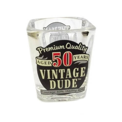 Vintage Dude 'Aged 50 Years' Shot Glass - SKU:CS1411 - UPC:741464104520 - Party Expo