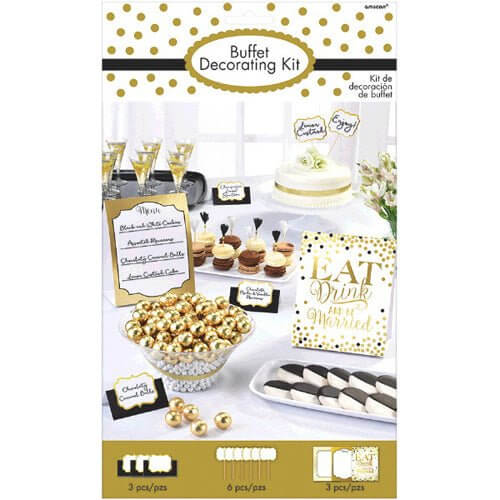 Wedding and Bridal Eat Drink and Be Married Buffet Decorating Kit (12pc) - SKU:410062 - UPC:013051776299 - Party Expo