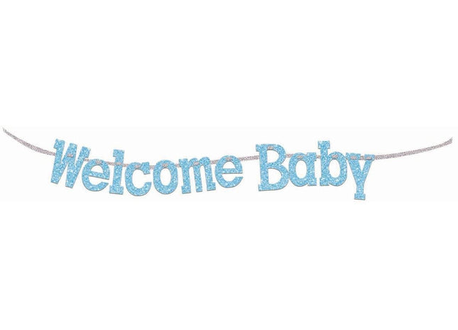 Welcome Baby - Diamond Banner - Blue - SKU:99700LB - UPC:749567997001 - Party Expo