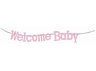 Welcome Baby - Diamond Banner - Pink - SKU:99700LP - UPC:749567993928 - Party Expo