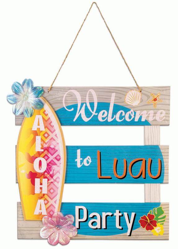 Luau - Paper Aloha Welcome Sign - SKU:F82734 - UPC:721773827341 - Party Expo