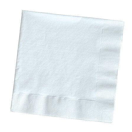 White Beverage Napkin - SKU:57000B - UPC:039938168117 - Party Expo