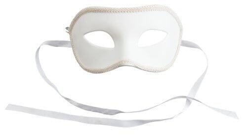White Half Mask - SKU:GP-0511 - UPC:099996041975 - Party Expo