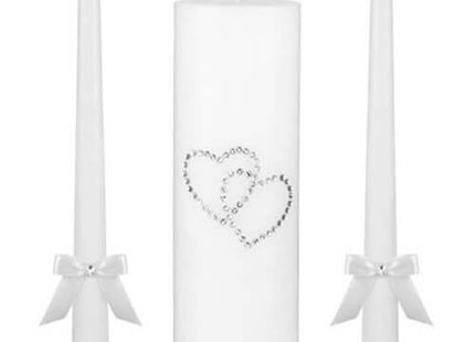 White Hearts Unity Candles - SKU:170268 - UPC:013051539382 - Party Expo